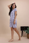 Zivame Knit Cotton Knee Length Nightdress With In Built Slip On Bra - Heirloom Lilac — thumbnail 3